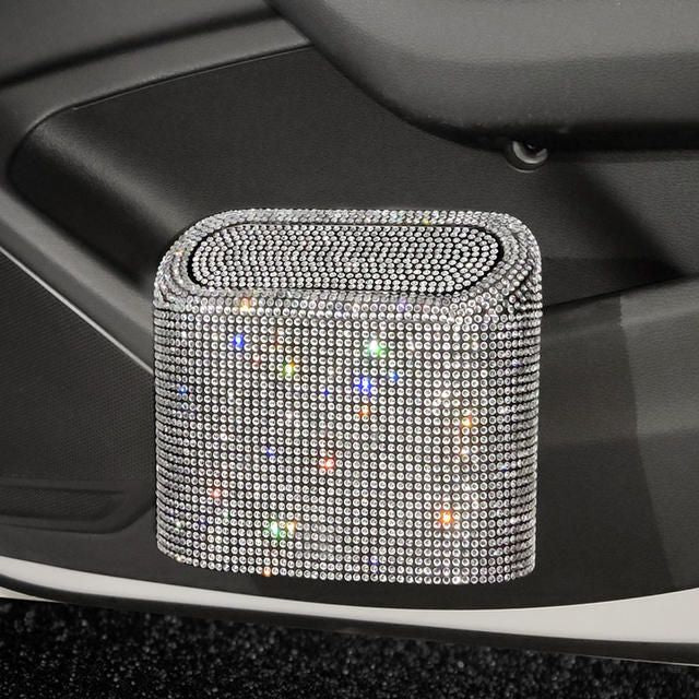 Bling Car Trash Can with Rhinestone Accents