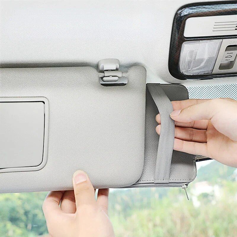 Multi-Pocket Car Sun Visor Organizer with Pen Holder