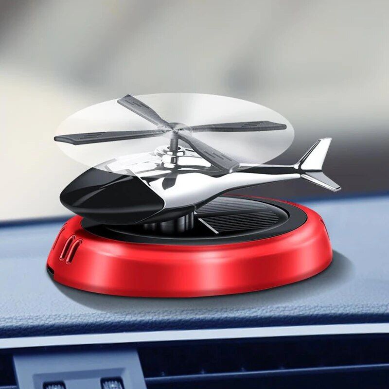 Solar-Powered Helicopter Car Air Freshener: Rotating Aroma Diffuser in 3 Elegant Colors