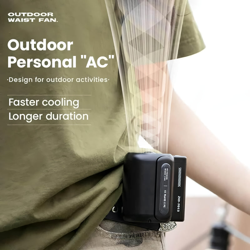 Portable Leafless Waist Fan - Mini Waist-Mounted Electric Fan for Outdoor Use