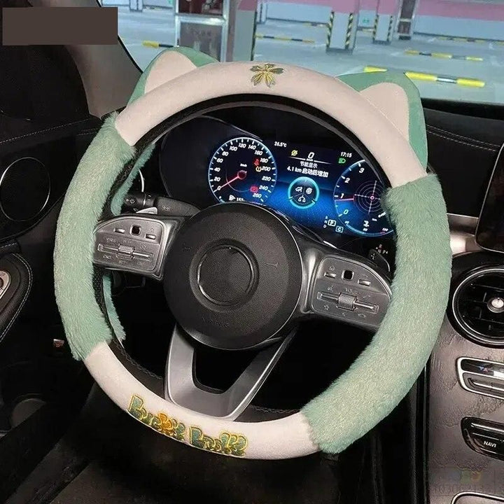 Colorful Plush Winter Steering Wheel Cover