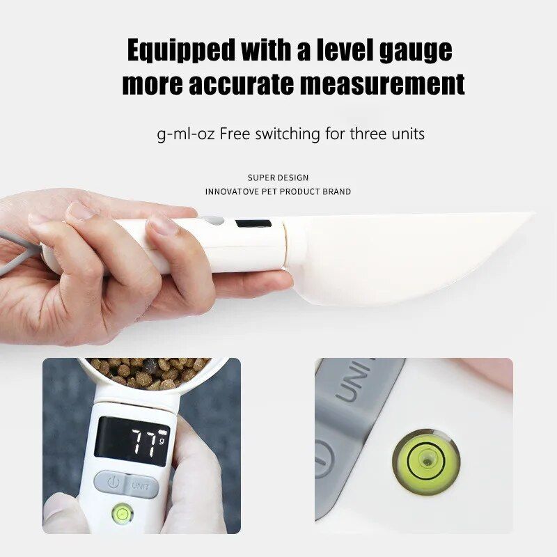 Multi-Function Digital Pet Feeding Spoon & Kitchen Scale – Precision 0.1g to 800g Measurement