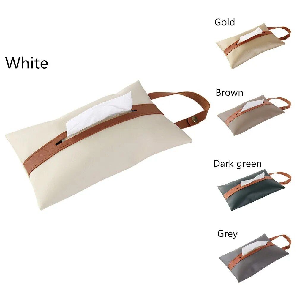 Luxury Leather Car Seat Back Tissue Holder