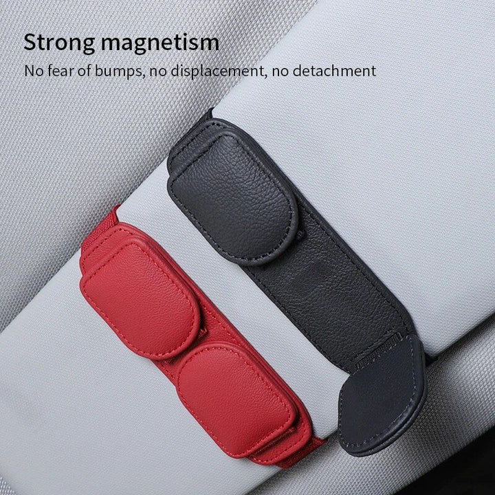 Luxury Leather Car Glasses Holder