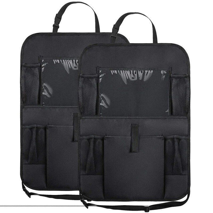 Universal Car Seat Back Organizer with Anti-Kick Mat & Waterproof Protection