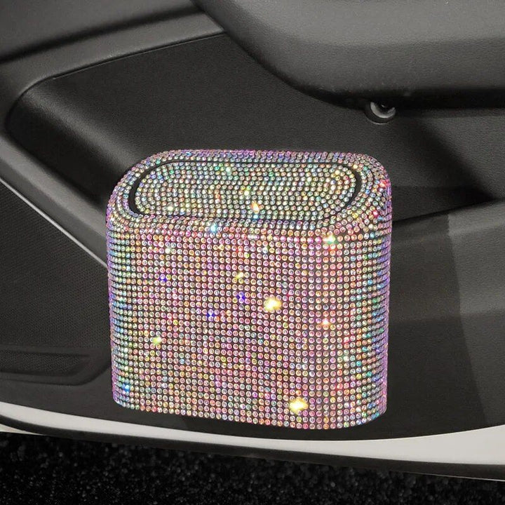 Bling Car Trash Can with Rhinestone Accents