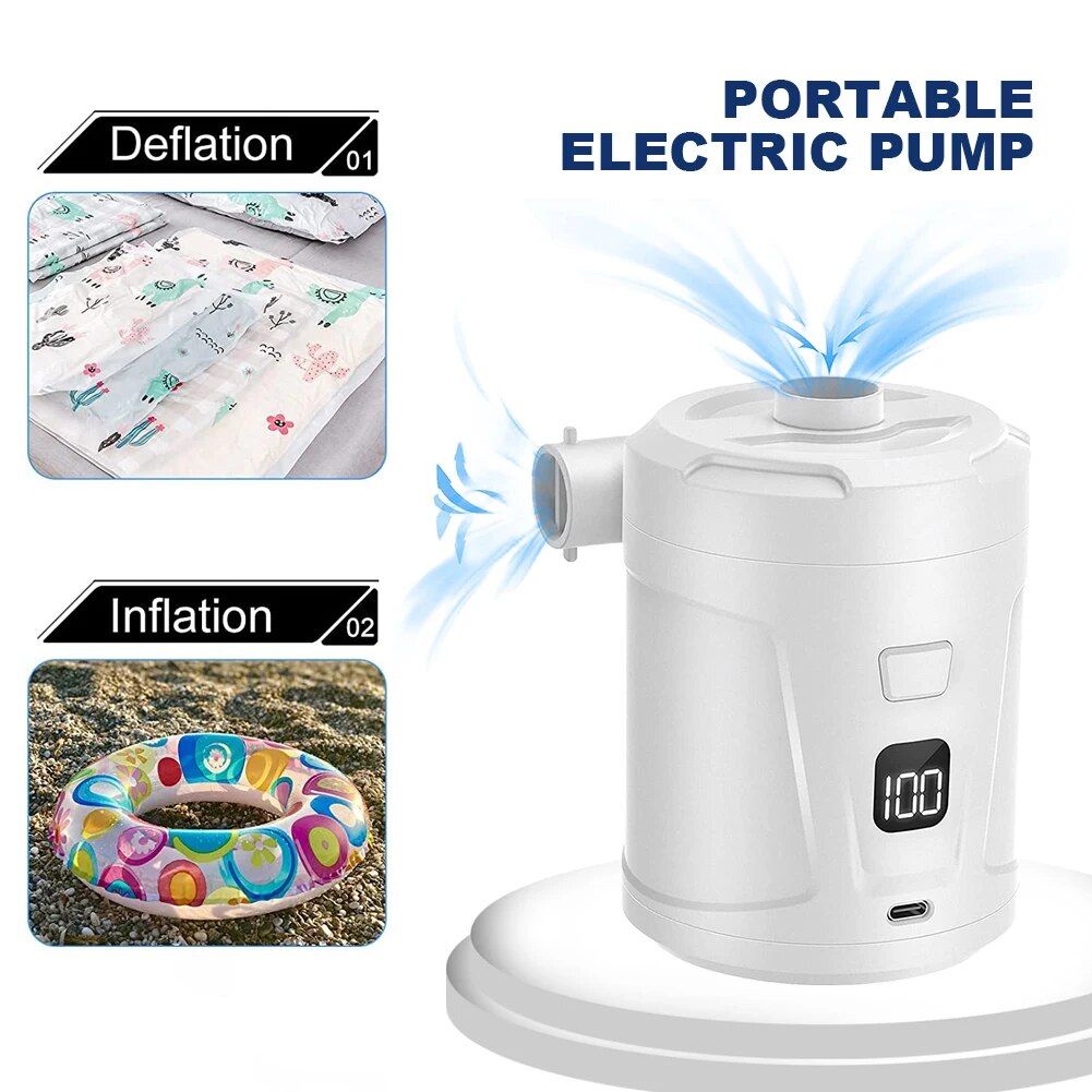 USB Rechargeable Portable Air Pump with 4 Nozzles