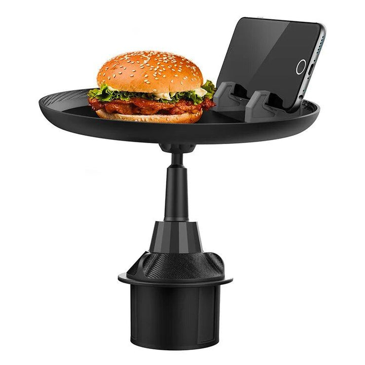 360° Swivel Car Storage Tray with Folding Dining Table & Drink Holder