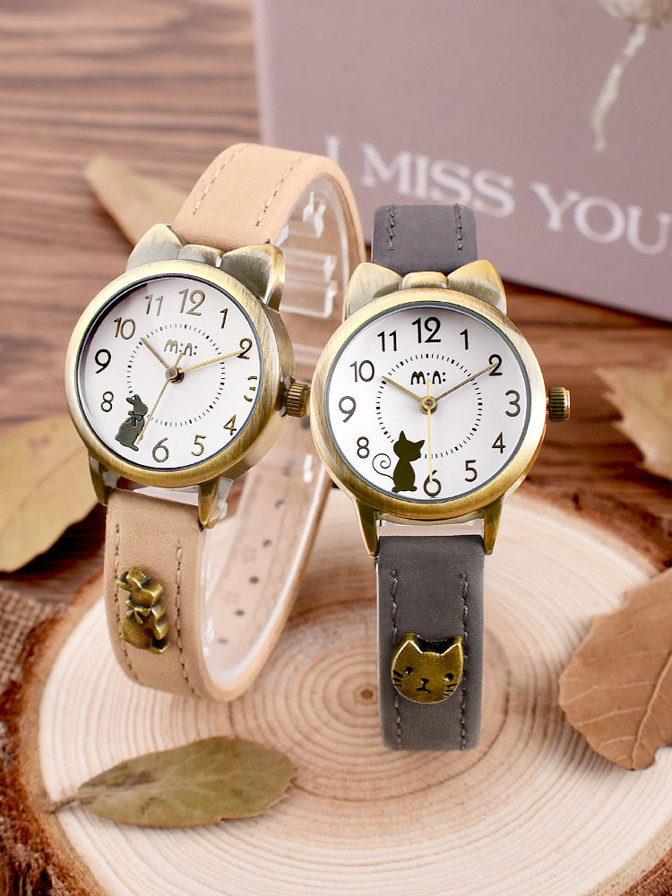 Female Junior High School Student Korean Retro Waterproof Watch