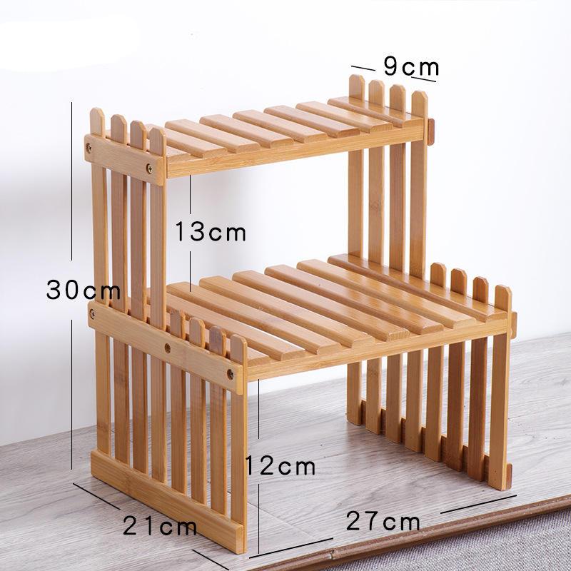 Wooden 2-Tier Indoor Plant Holder Shelf