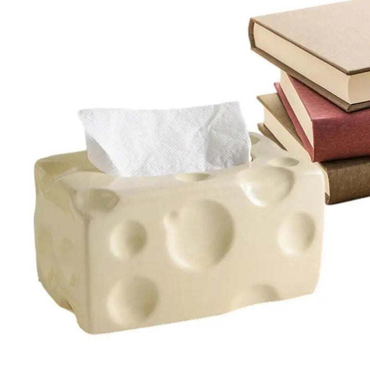 Cheese-Themed Ceramic Tissue Box - Cute and Practical Home Accessory