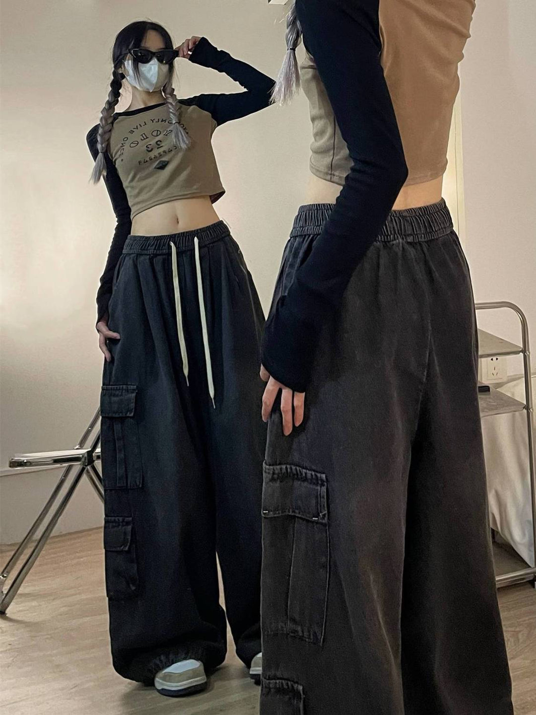 Jeans Tooling Loose Wide Leg Pants Women