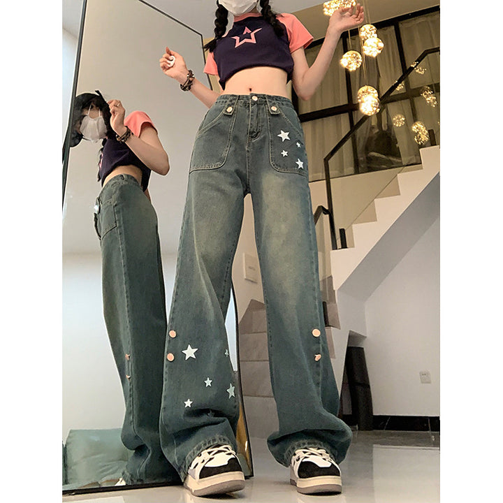 Women's American-style Retro High Waist Jeans