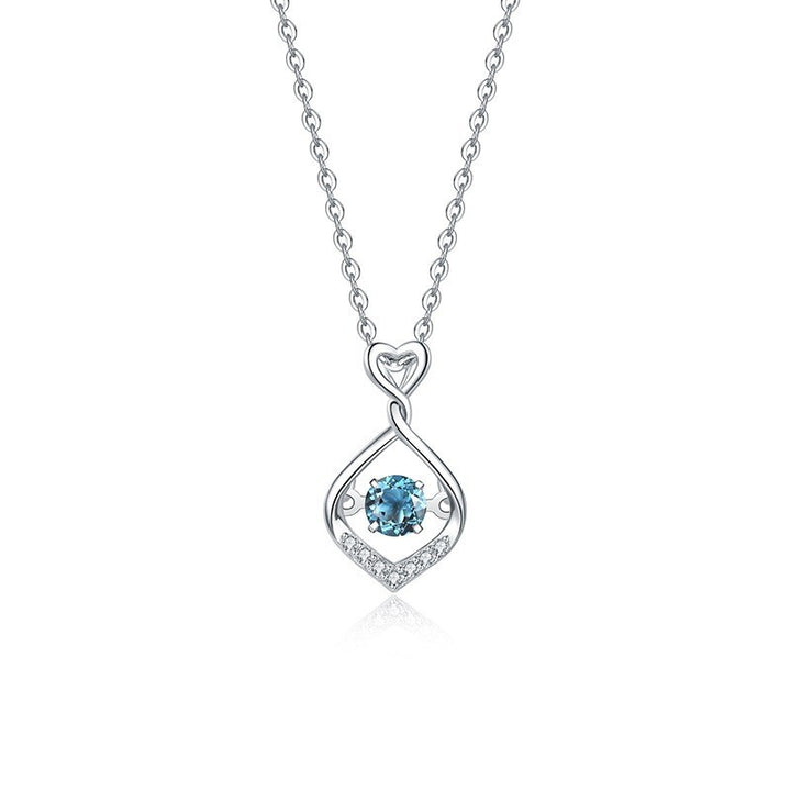 Women's S925 Sterling Silver Natural Topaz Necklace