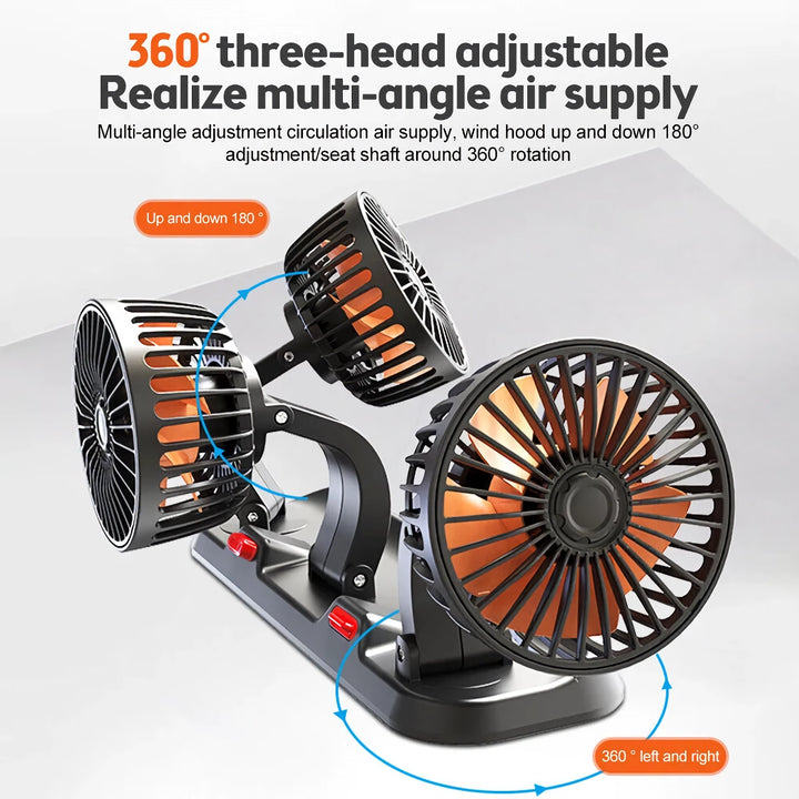 Adjustable 3-Head Electric Fan