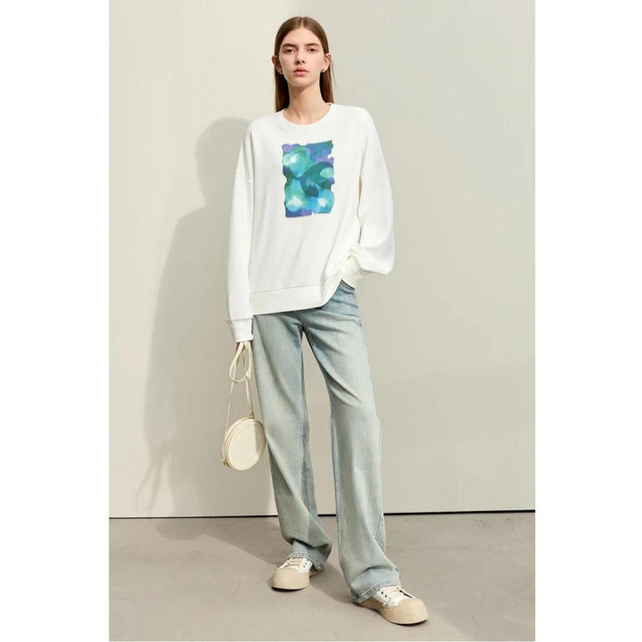 Women's Abstract Print Loose Hoodie