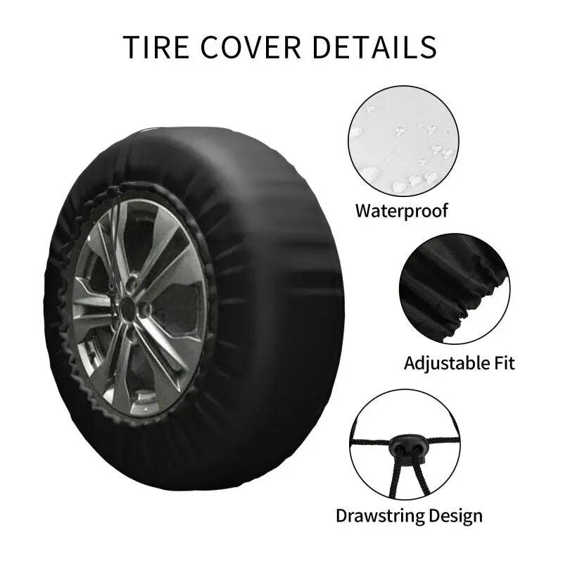 Universal Adventure-Ready SUV & Trailer Spare Tire Cover - Durable Weatherproof Protector 14", 15", 16", 17" Inch