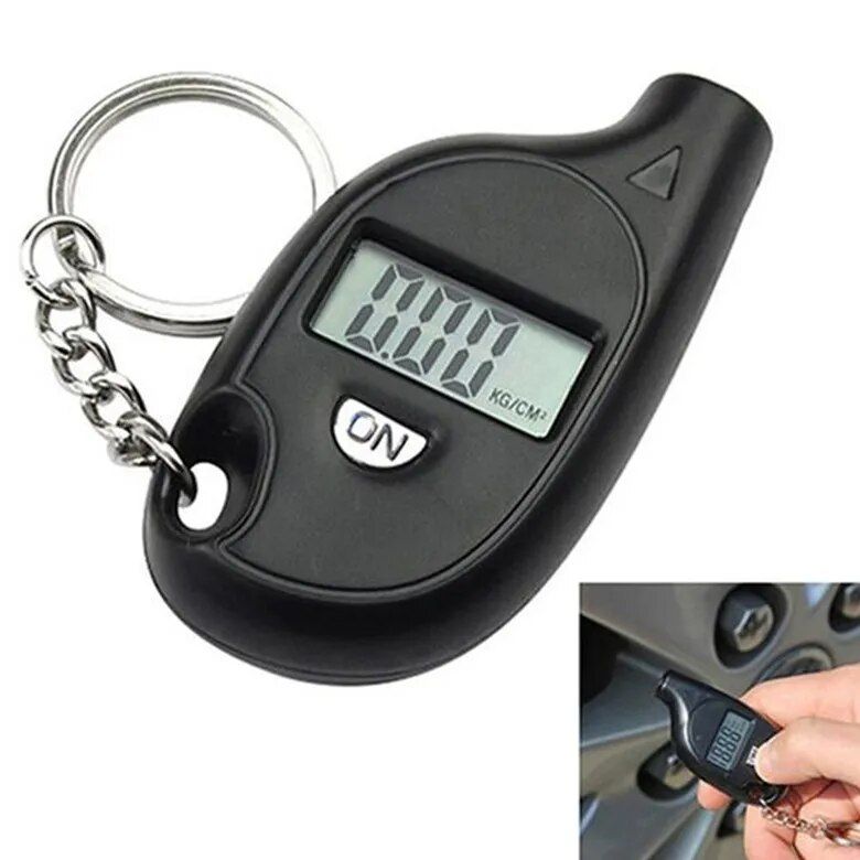Compact Keychain Digital Tire Pressure Gauge with LCD Display