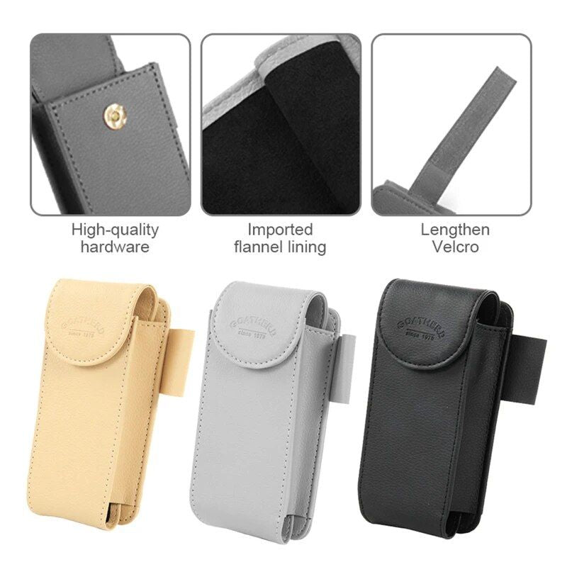 Leather Sun Visor Glasses and Card Organizer for Cars