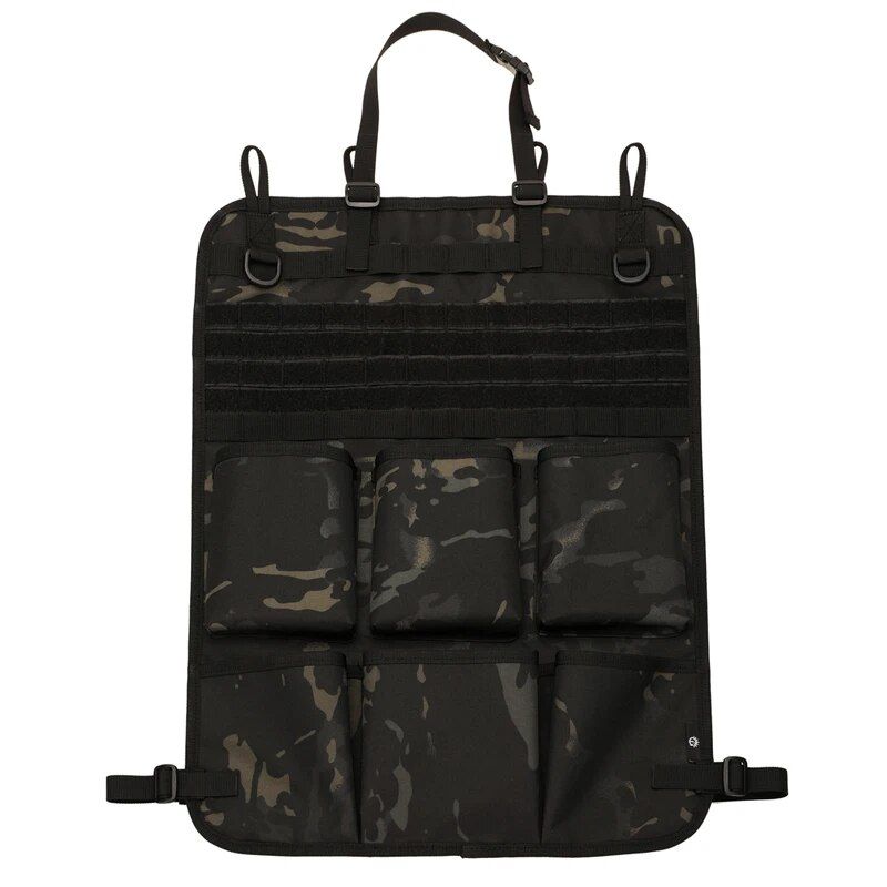 Multifunctional Camo Car Seat Back Organizer - Tactical Storage Bag with MOLLE System