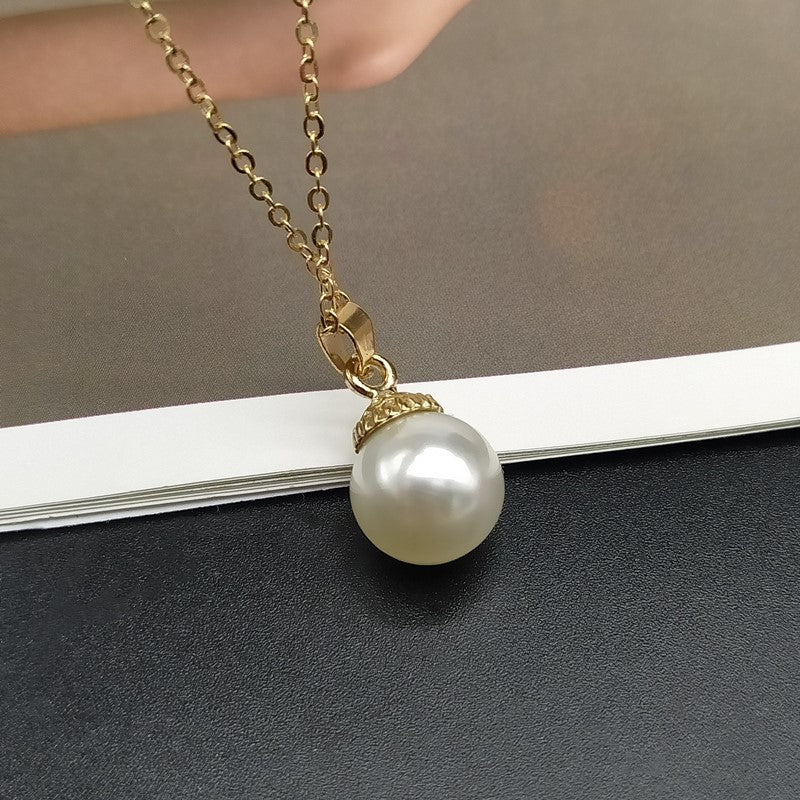 Chic Summer Shell & Imitation Pearl Pendant Necklace