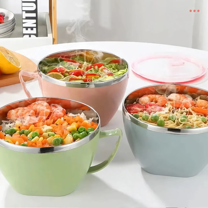 Colorful Stainless Steel Mixing Bowl with Handle