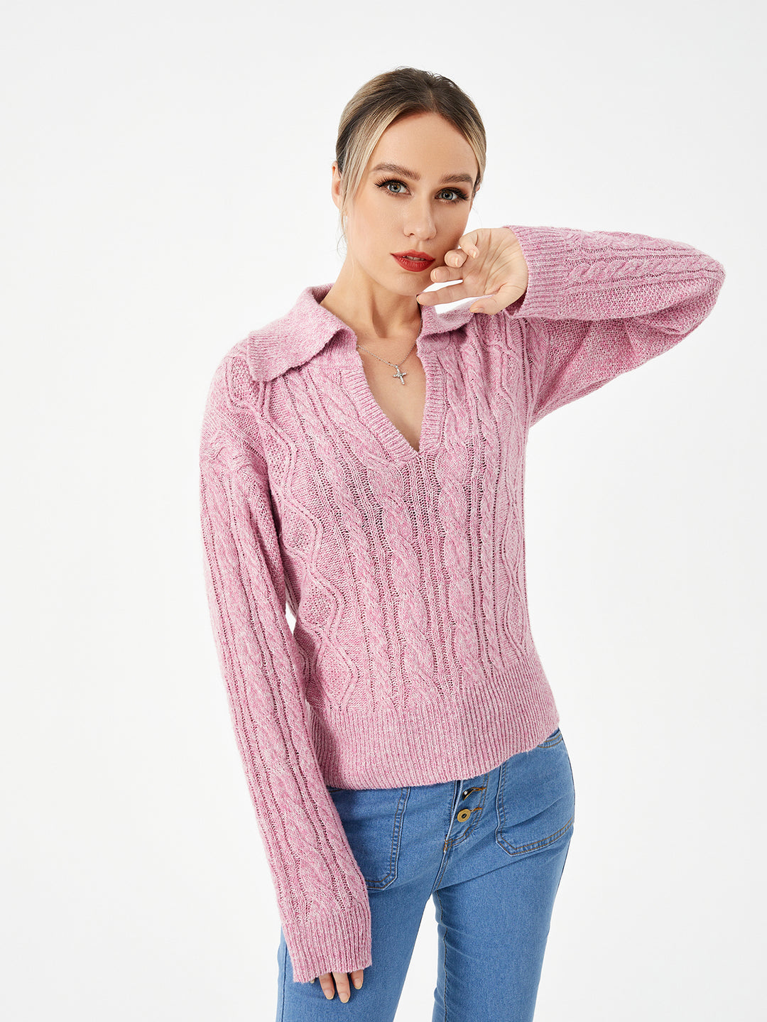 Women's Warm Casual Lapel Sweater