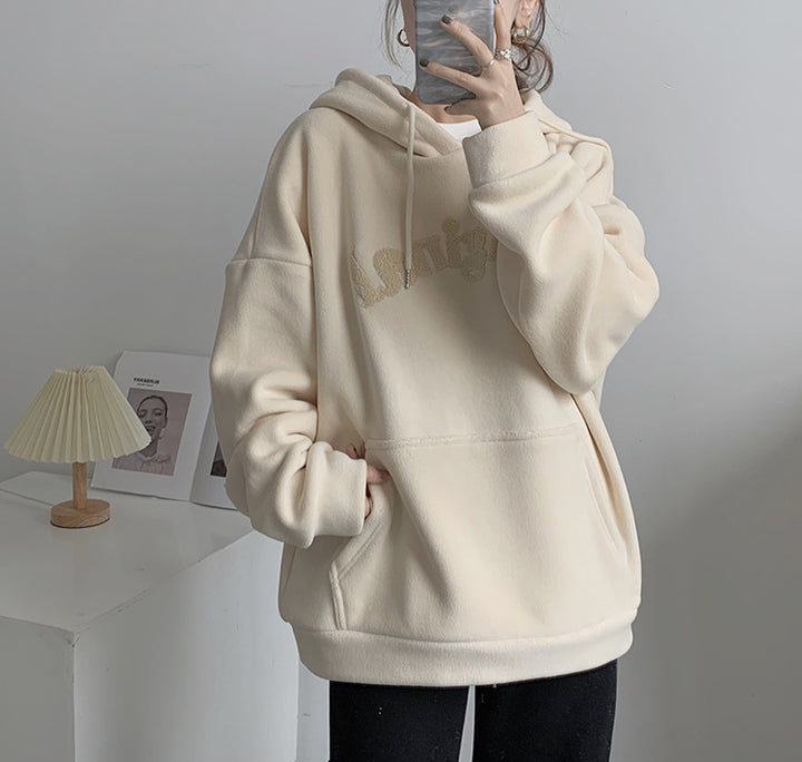 Double-sided Padded Thickened Auli Fleece Hooded Sweatshirt