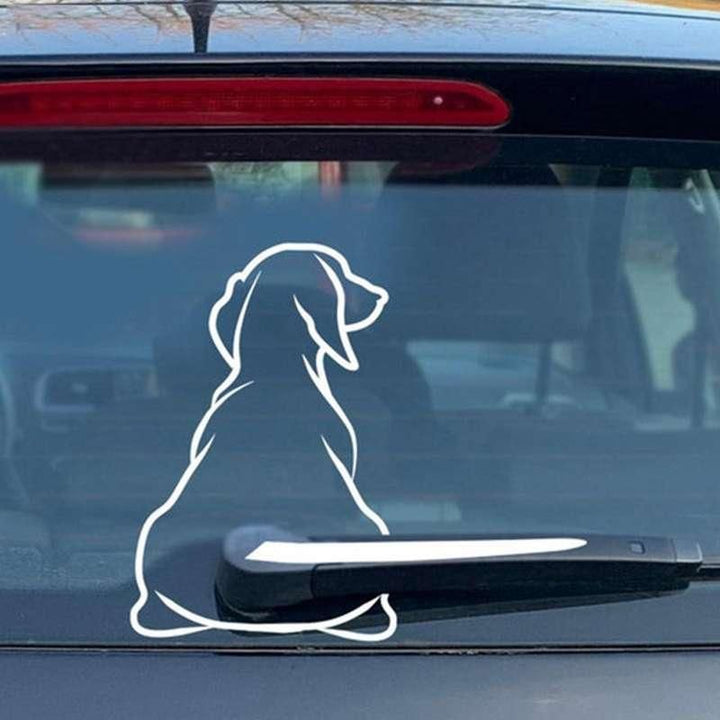 Wagging Dog Tail Car Wiper Decal