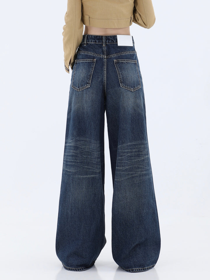 Loose Washed Old Wide Leg Women's Jeans