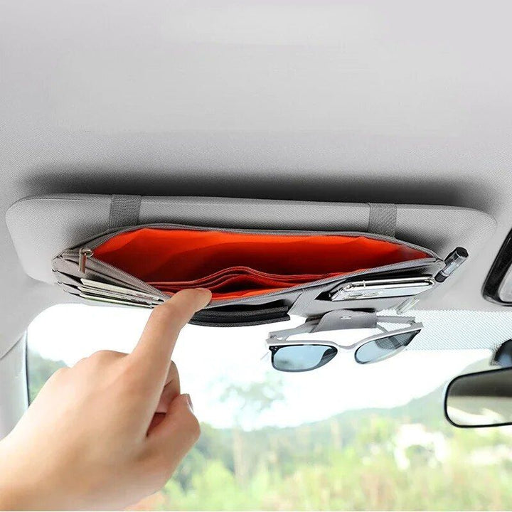 Multi-Pocket Car Sun Visor Organizer with Pen Holder