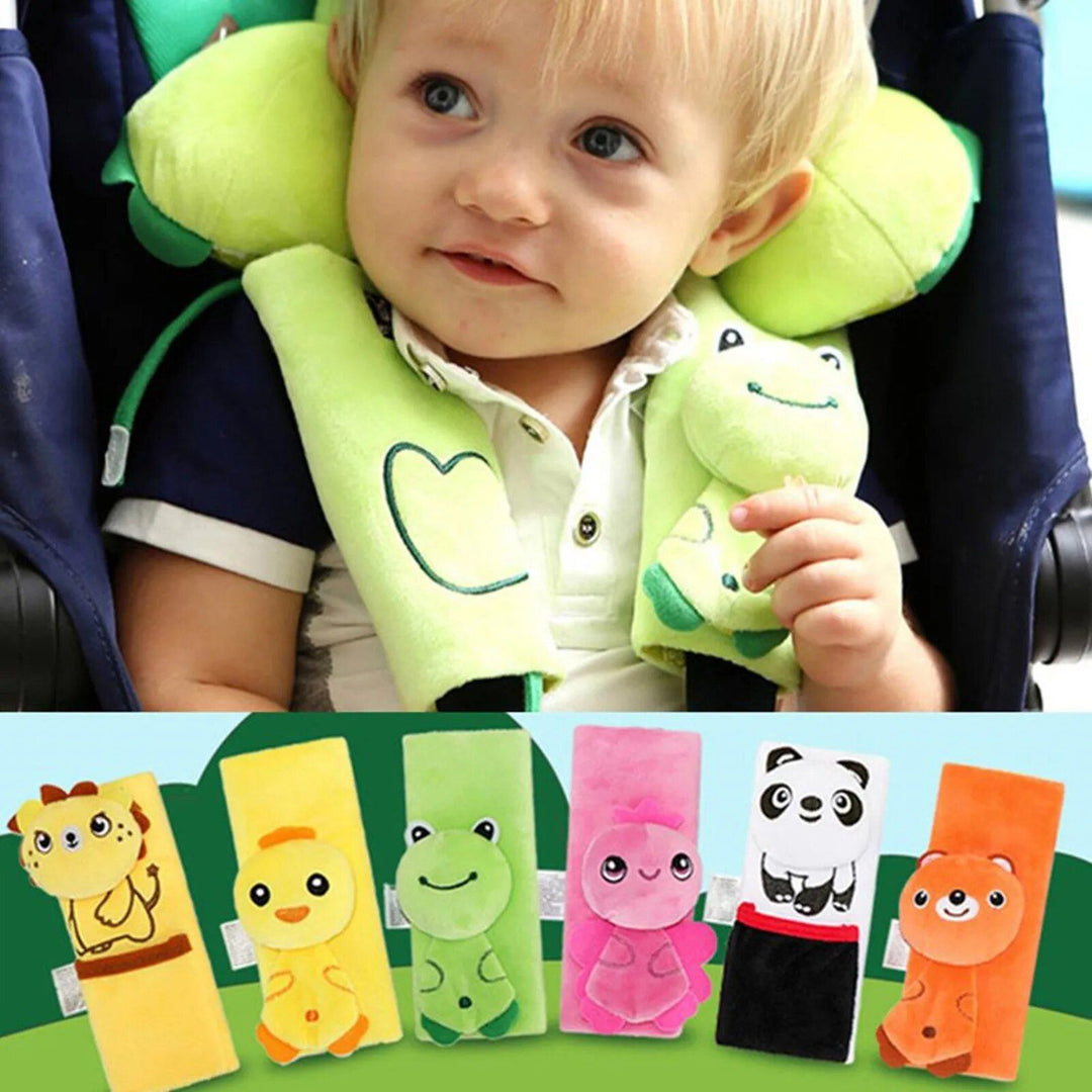 Kids Cartoon Plush Seat Belt Covers - Safety Shoulder Pads