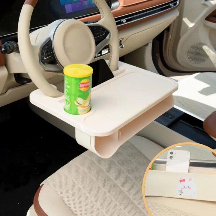 Multi-Use Car Steering Wheel Tray & Seat Gap Organizer