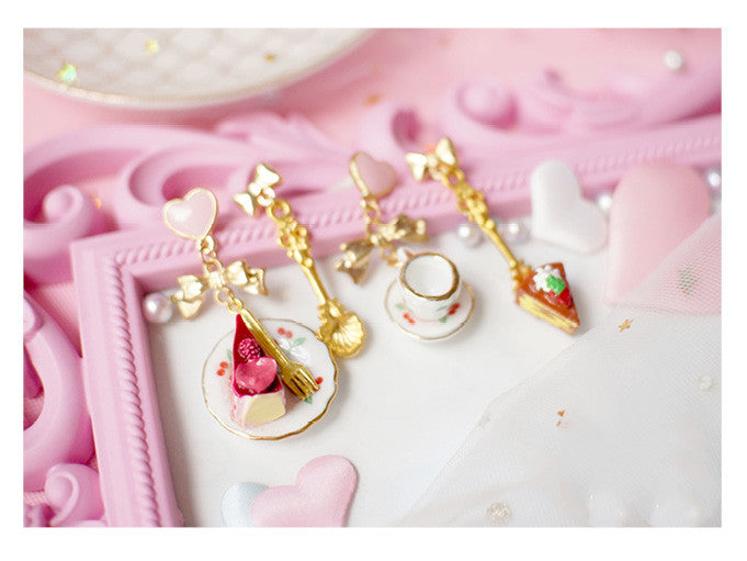 Berry Cake Dessert Ceramic Small Ear Clip