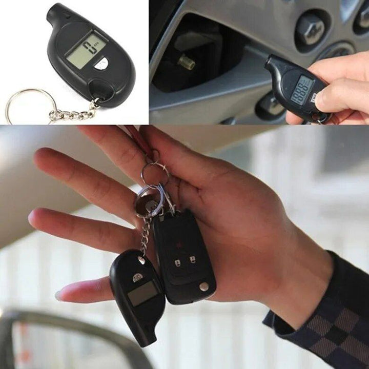 Compact Keychain Digital Tire Pressure Gauge with LCD Display