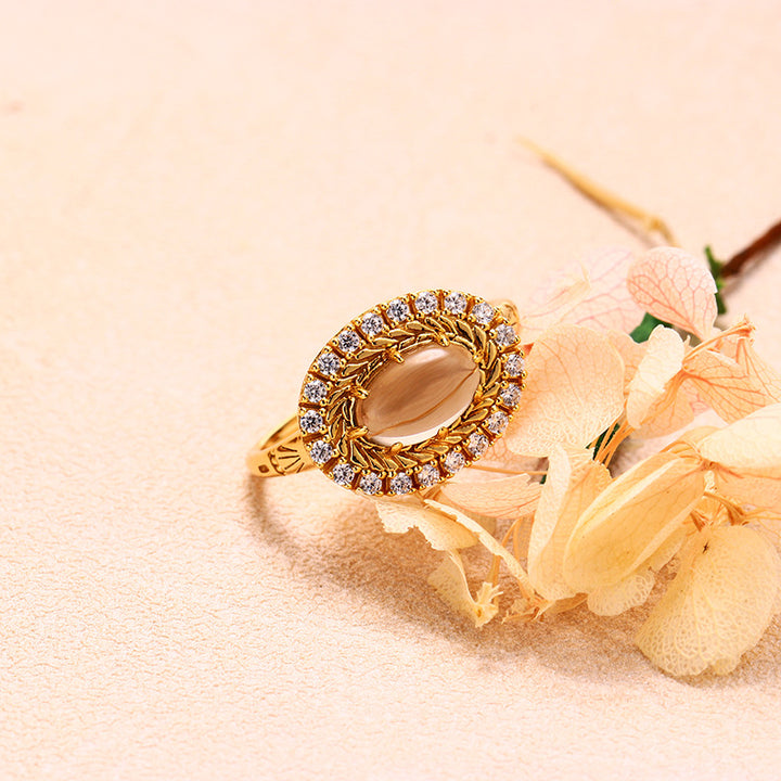 Jewelry Silver Plated Natural Citrine Ring