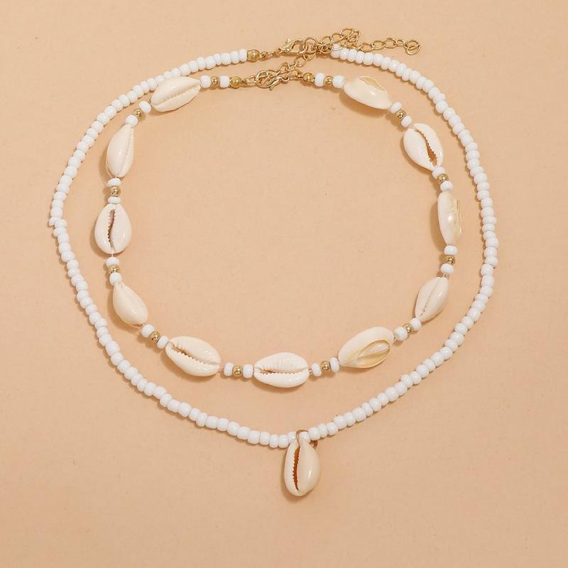 Bohemian Summer Sea Shell Choker Necklace Set