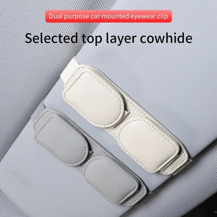 Luxury Leather Car Glasses Holder