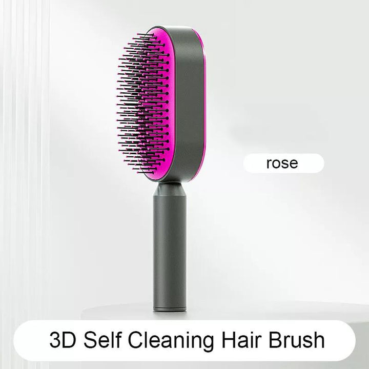 One-Click Self-Cleaning Hair Brush with 3D Air Cushion Massage