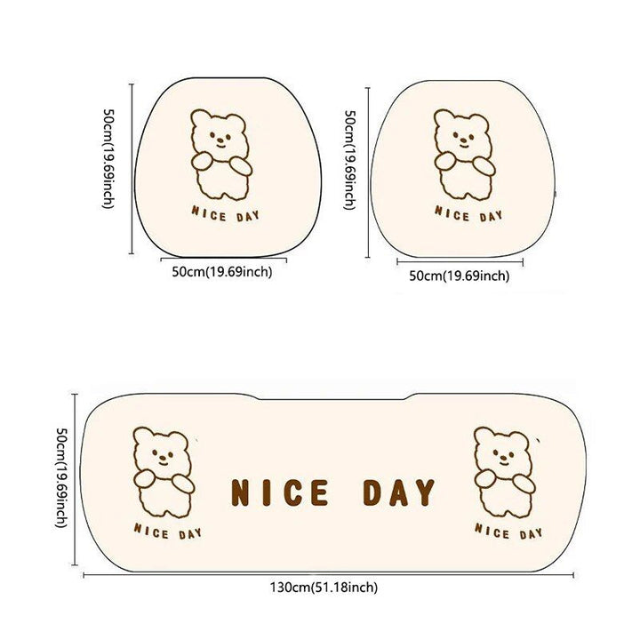 Cartoon Bear "NICE DAY" Car Seat Cushions