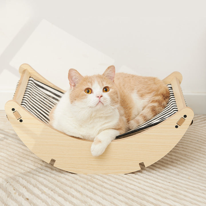 Wooden Cat Rocking Bed