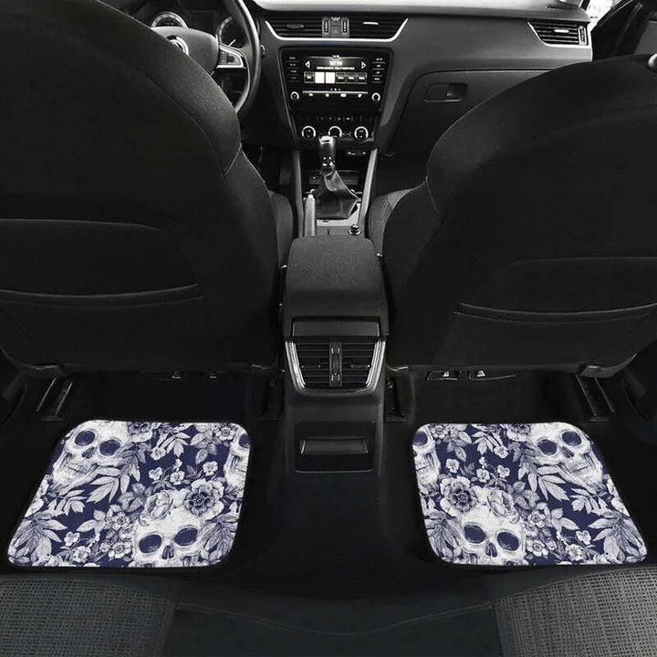 Chic Skull Floral Car Floor Mats