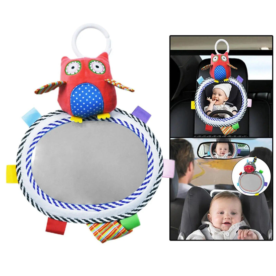 Baby Car Mirror with Plush Animal Toys