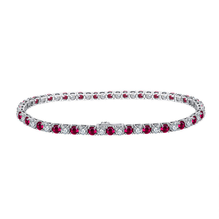 Women's Red Zircon Single Row Bracelet