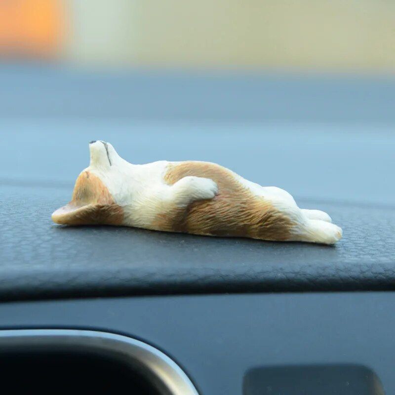 Cute Corgi Dashboard Ornament - Mini Resin Puppy Car Decor