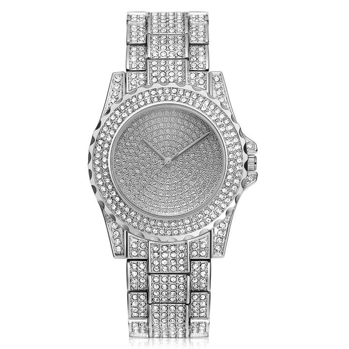 Simple Diamond British Fashion Alloy Fashion Steel Band Ladies Watch