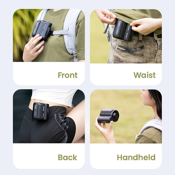 Portable Leafless Waist Fan - Mini Waist-Mounted Electric Fan for Outdoor Use