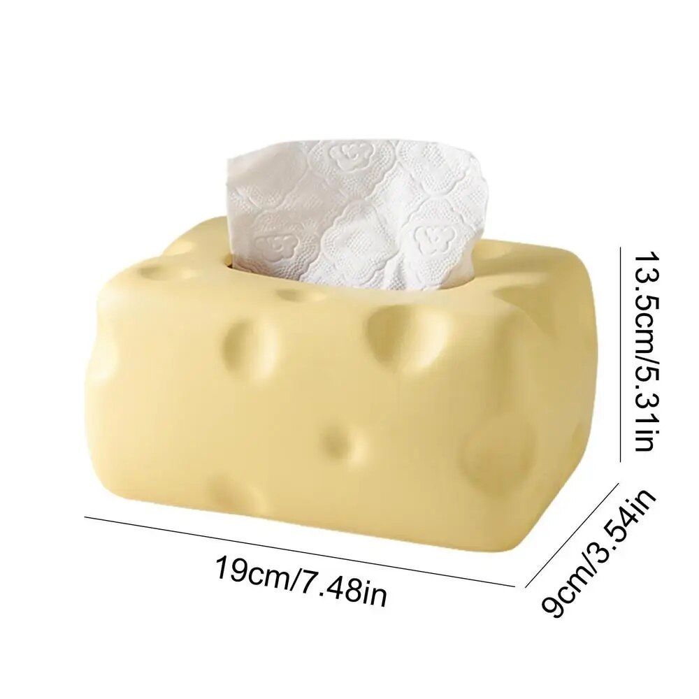 Cheese-Themed Ceramic Tissue Box - Cute and Practical Home Accessory