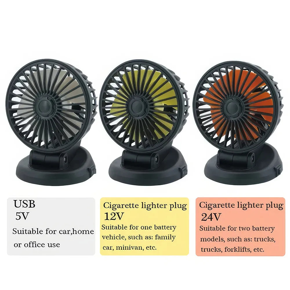 Multi-Angle Rotatable Car Cooling Fan