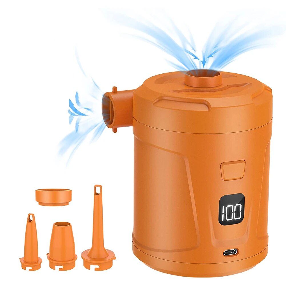 USB Rechargeable Portable Air Pump with 4 Nozzles